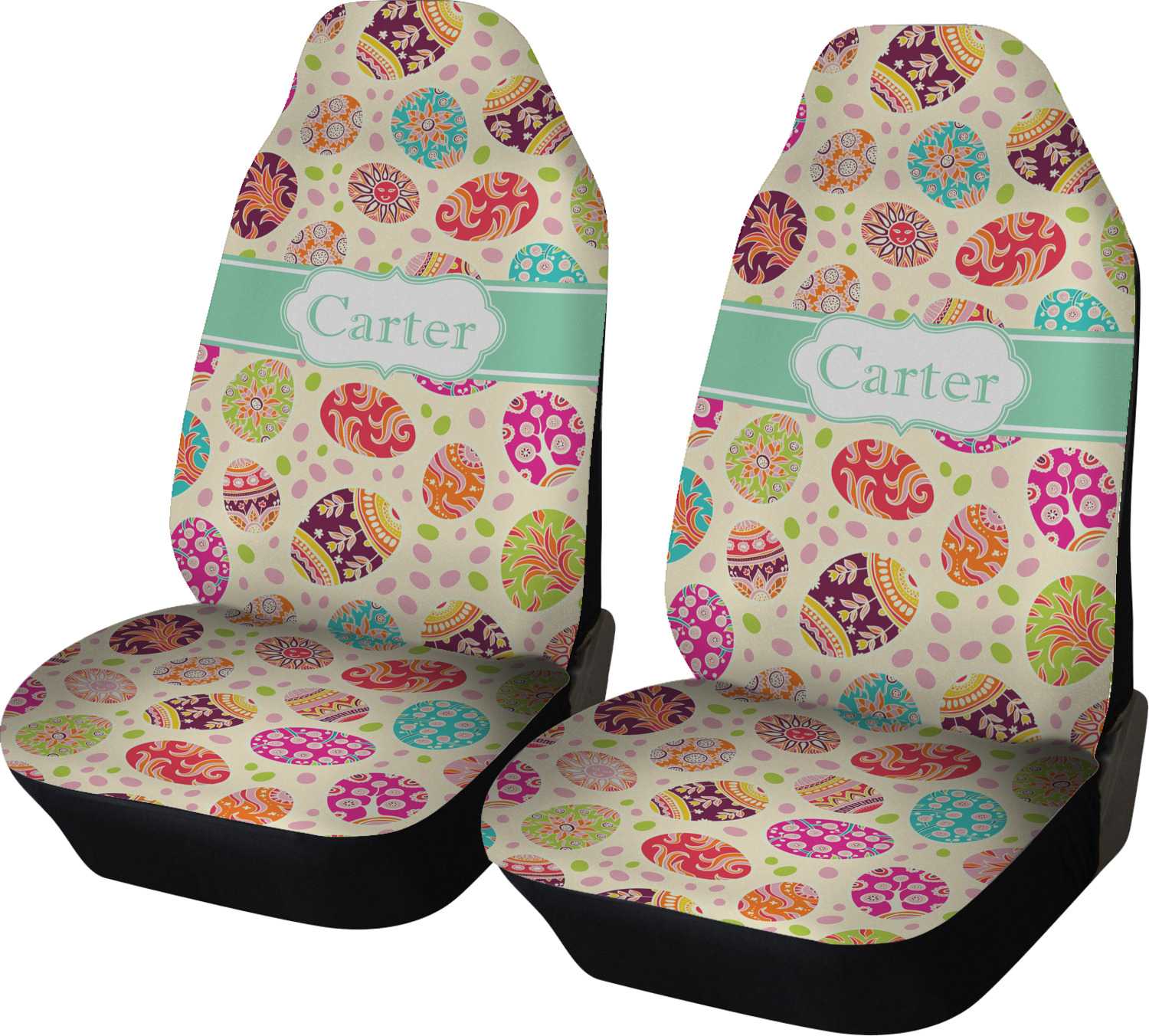 Easter Eggs Car Seat Covers (Set of Two) (Personalized) YouCustomizeIt