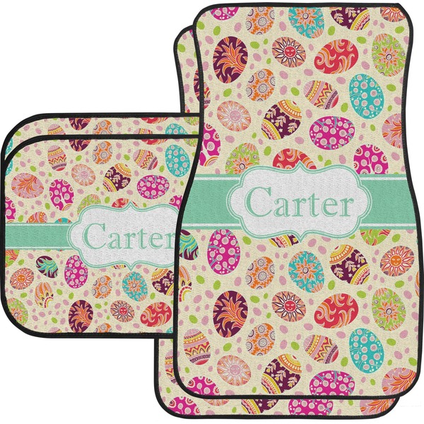 Custom Easter Eggs Car Floor Mats Set - 2 Front & 2 Back (Personalized)