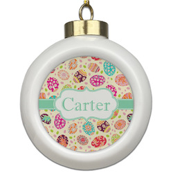 Easter Eggs Ceramic Ball Ornament (Personalized)