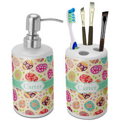 Easter Eggs Ceramic Bathroom Accessories Set (Personalized)