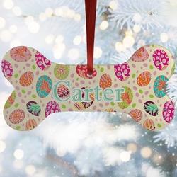 Easter Eggs Ceramic Dog Ornament w/ Name or Text