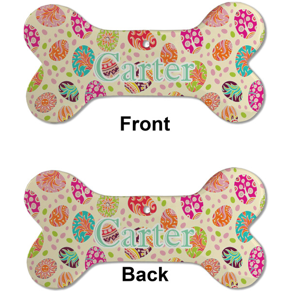 Easter Eggs Ceramic Flat Ornament - Bone Front & Back (APPROVAL)