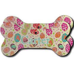 Easter Eggs Ceramic Dog Ornament - Front & Back w/ Name or Text