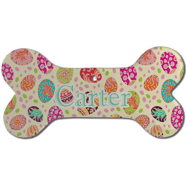 Easter Eggs Ceramic Flat Ornament - Bone Front