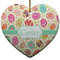 Easter Eggs Ceramic Flat Ornament - Heart (Front)