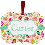Easter Eggs Metal Frame Ornament - Double Sided w/ Name or Text