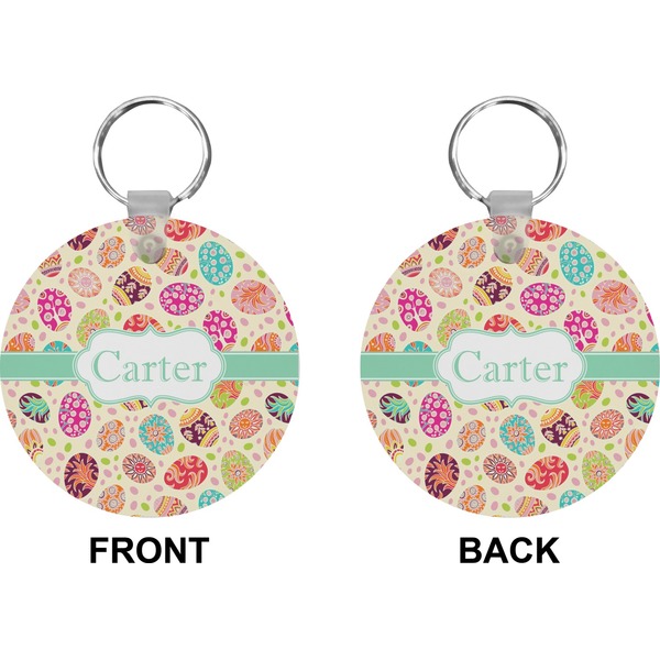 Easter Eggs Circle Keychain (Front + Back)