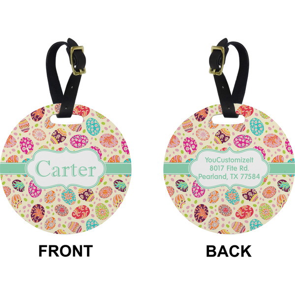 Easter Eggs Circle Luggage Tag (Front + Back)