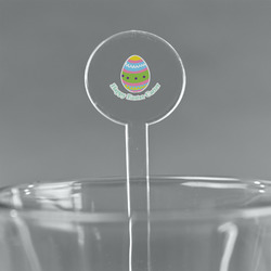 Easter Eggs 7" Round Plastic Stir Sticks - Clear (Personalized)