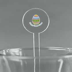 Easter Eggs 5.5" Round Plastic Stir Sticks - Clear