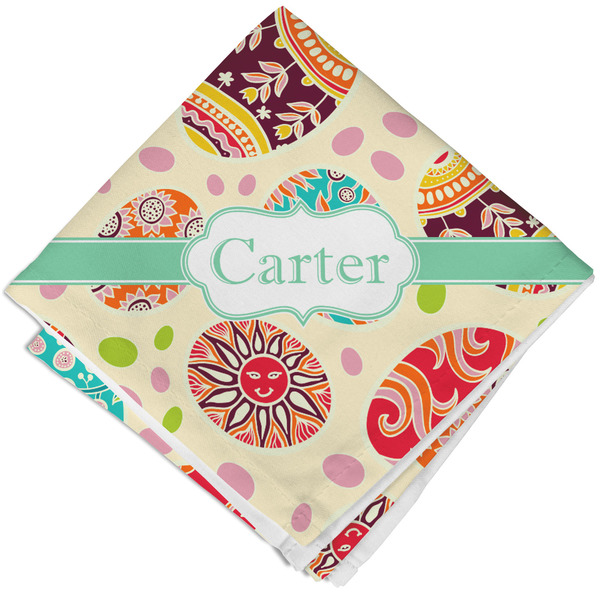 Custom Easter Eggs Cloth Napkin w/ Name or Text
