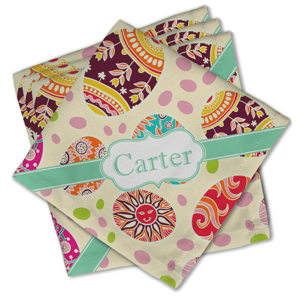 Easter Eggs Cloth Napkins - Personalized Lunch (PARENT MAIN Set of 4)
