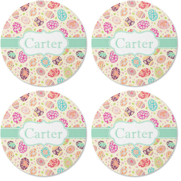 Easter Eggs Coaster Round Rubber Back - Apvl