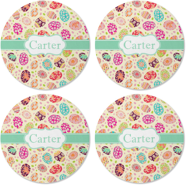 Easter Eggs Coaster Round Rubber Back - Apvl