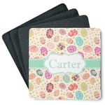 Easter Eggs Square Rubber Backed Coasters - Set of 4 (Personalized)