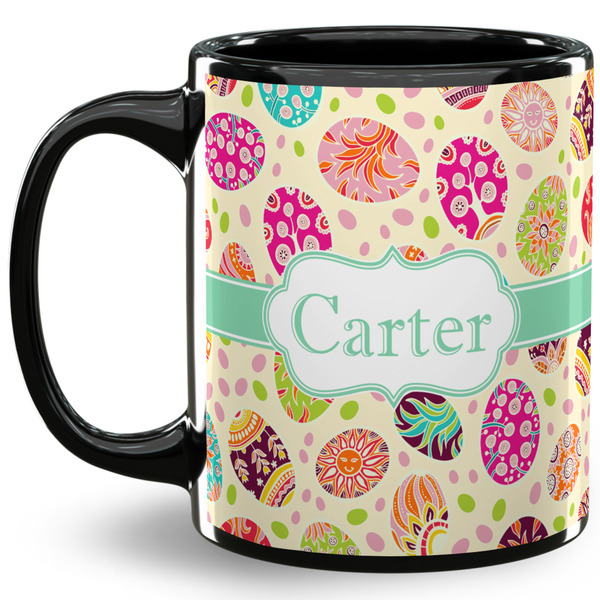 Custom Easter Eggs 11 Oz Coffee Mug - Black (Personalized)