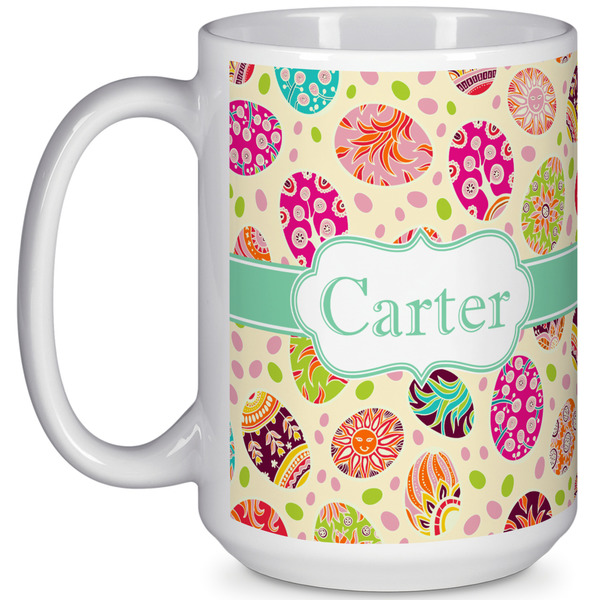 Custom Easter Eggs 15 Oz Coffee Mug - White (Personalized)