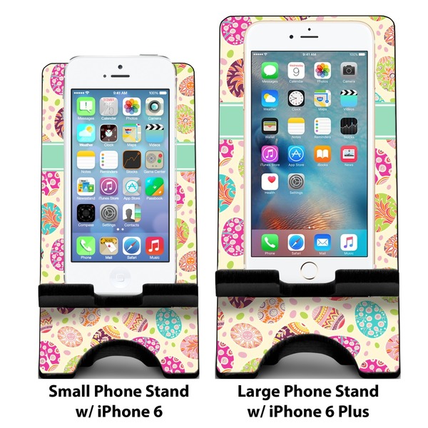 Easter Eggs Compare Phone Stand Sizes - with iPhones