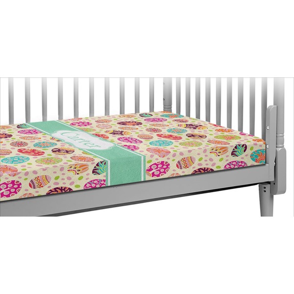 Custom Easter Eggs Crib Fitted Sheet (Personalized)