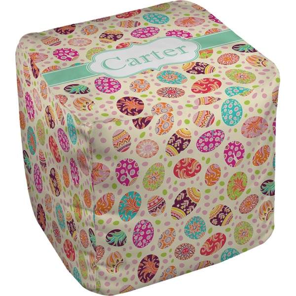 Custom Easter Eggs Cube Pouf Ottoman - 18" (Personalized)