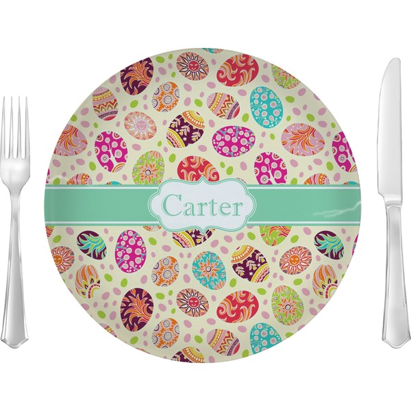 Custom Easter Eggs 10" Glass Lunch / Dinner Plates - Single or Set (Personalized)