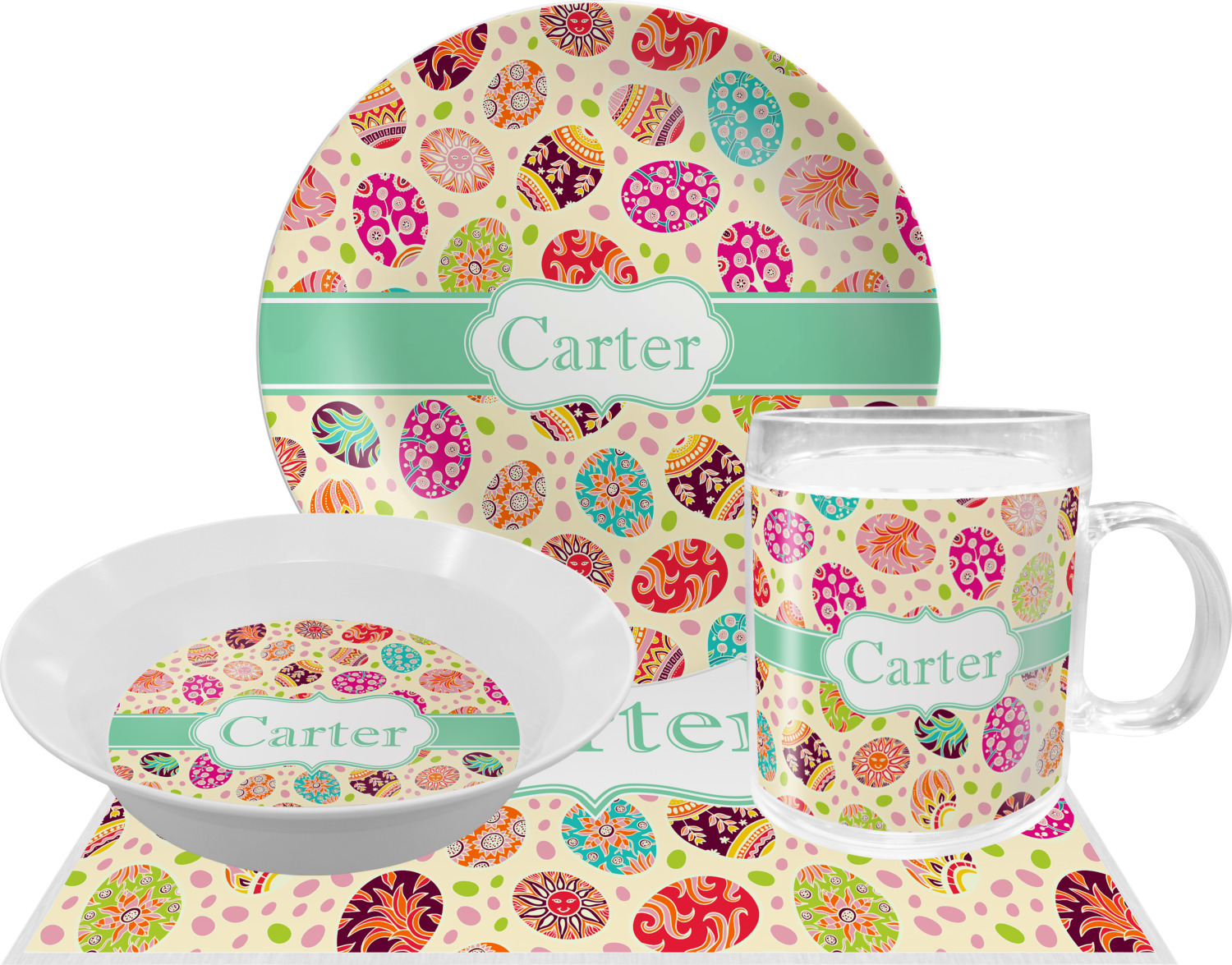 Easter Eggs Melamine Plate (Personalized) YouCustomizeIt