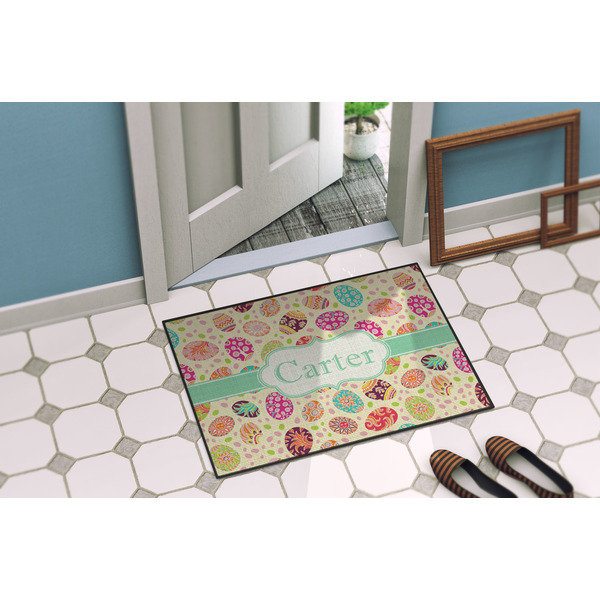 Easter Eggs Door Mat Lifestyle