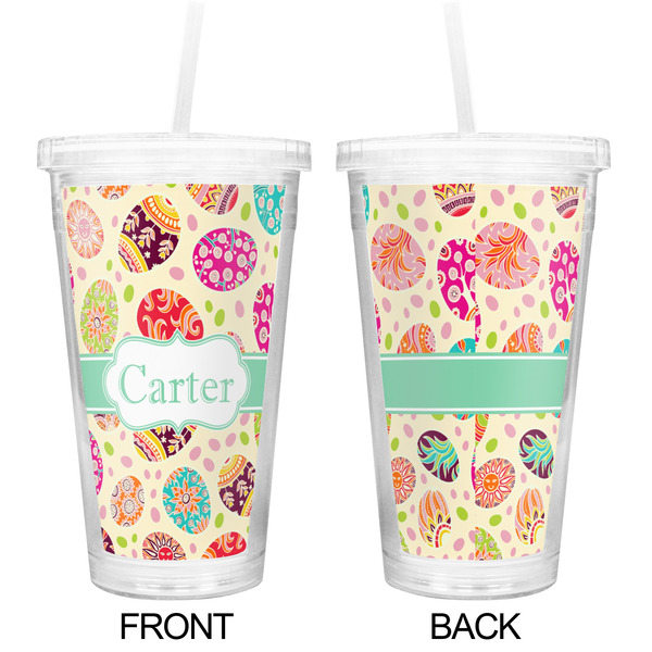 Easter Eggs Double Wall Tumbler with Straw - Approval