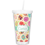 Easter Eggs Double Wall Tumbler with Straw (Personalized)