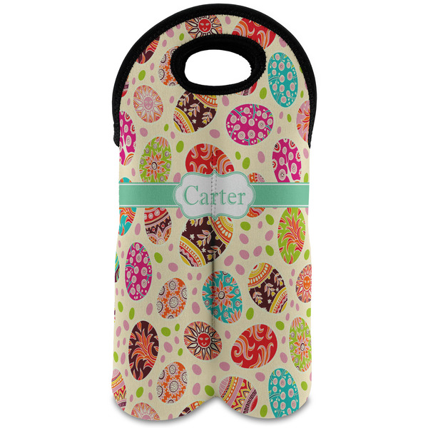 Custom Easter Eggs Wine Tote Bag (2 Bottles) (Personalized)