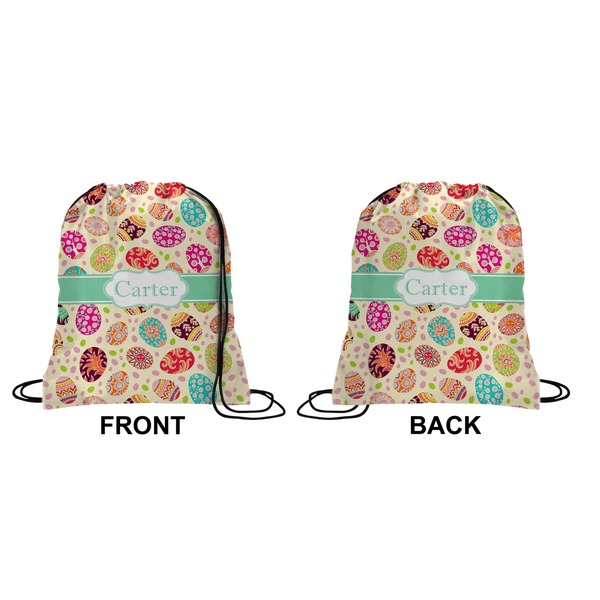 Easter Eggs Drawstring Backpack Front & Back Small