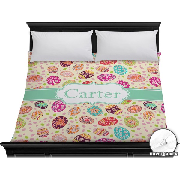 Custom Easter Eggs Duvet Cover - King (Personalized)