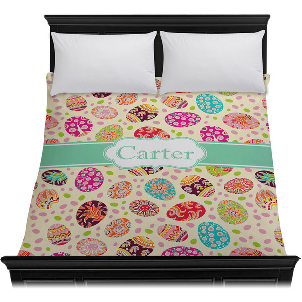 Easter Eggs Duvet Cover - Queen - On Bed - No Prop