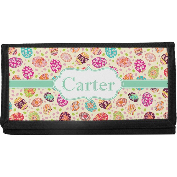 Custom Easter Eggs Canvas Checkbook Cover (Personalized)