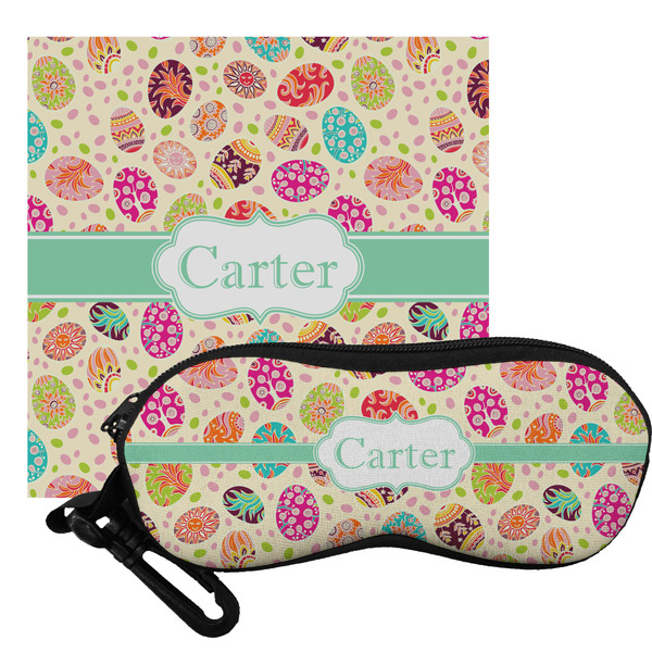 Custom Easter Eggs Eyeglass Case & Cloth (Personalized)