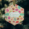 Easter Eggs Frosted Glass Ornament - Hexagon (Lifestyle)