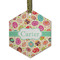 Easter Eggs Frosted Glass Ornament - Hexagon