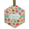 Easter Eggs Flat Glass Ornament - Hexagon w/ Name or Text
