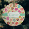 Easter Eggs Frosted Glass Ornament - Round (Lifestyle)