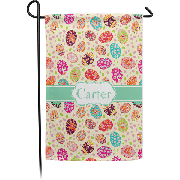Custom Easter Eggs Small Garden Flag - Single Sided w/ Name or Text
