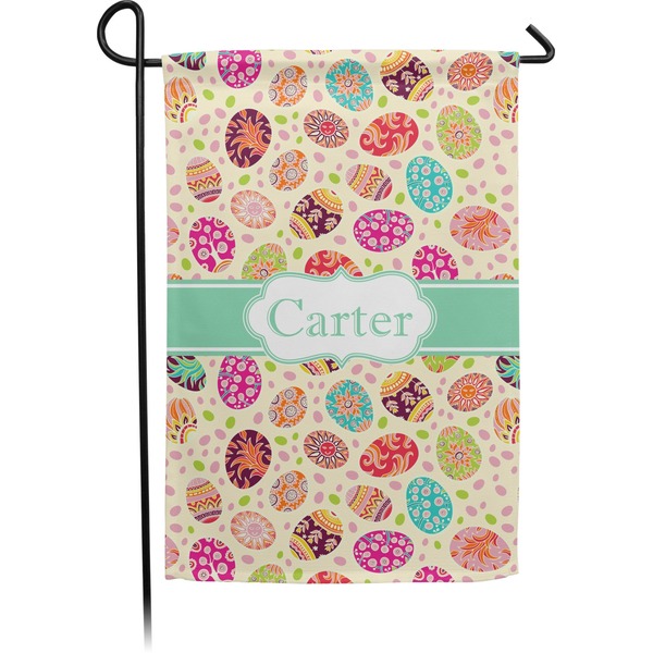 Custom Easter Eggs Small Garden Flag - Double Sided w/ Name or Text