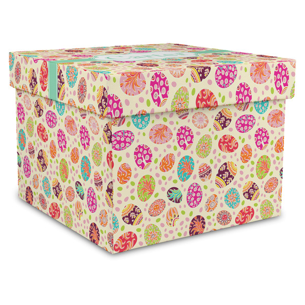 Custom Easter Eggs Gift Box with Lid - Canvas Wrapped - X-Large (Personalized)