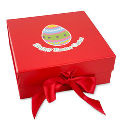 Easter Eggs Gift Box with Magnetic Lid - Red (Personalized)