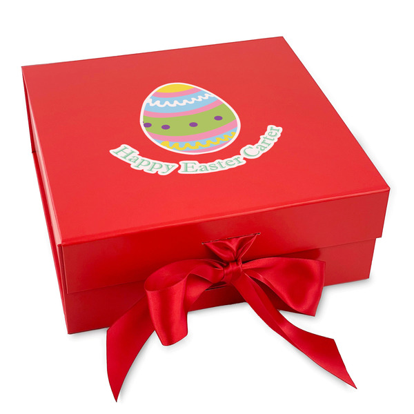Custom Easter Eggs Gift Box with Magnetic Lid - Red (Personalized)