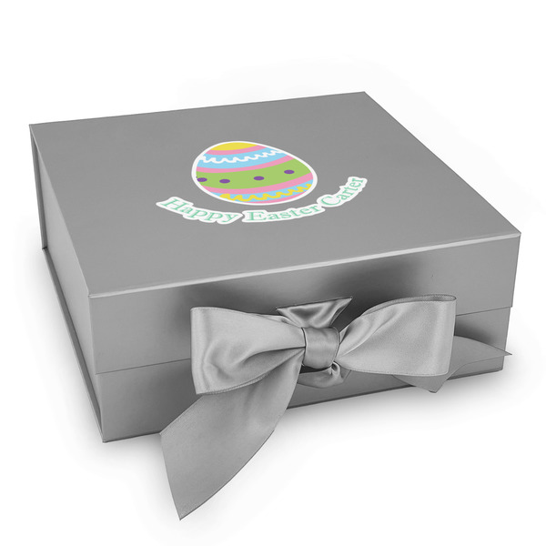 Custom Easter Eggs Gift Box with Magnetic Lid - Silver (Personalized)