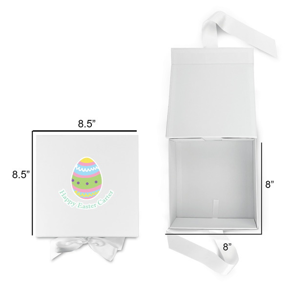 Easter Eggs Gift Boxes with Magnetic Lid - White - Open & Closed
