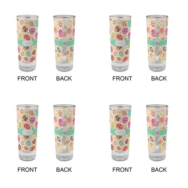 Easter Eggs Glass Shot Glass - 2 oz - Set of 4 - APPROVAL