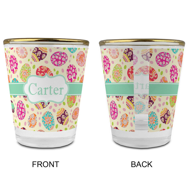 Easter Eggs Glass Shot Glass - with gold rim - APPROVAL