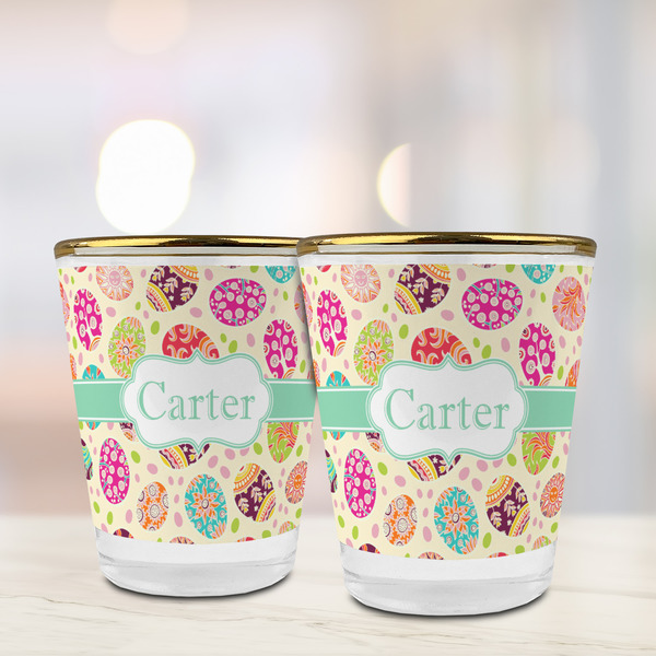 Easter Eggs Glass Shot Glass - with gold rim - LIFESTYLE