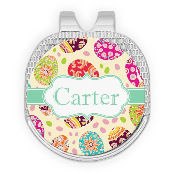Custom Easter Eggs Golf Ball Marker - Hat Clip - Silver